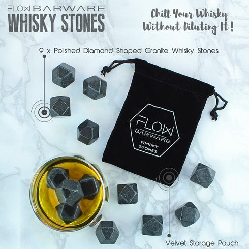 Diamond Shaped Whiskey Stones x 9